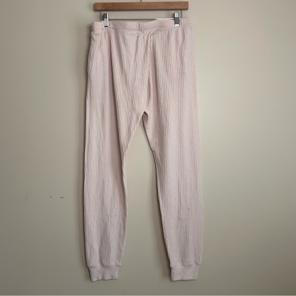 Anthropologie Pink Vista Hacci Thermal Knit Lounge Joggers Size Large - Picture 9 of 10